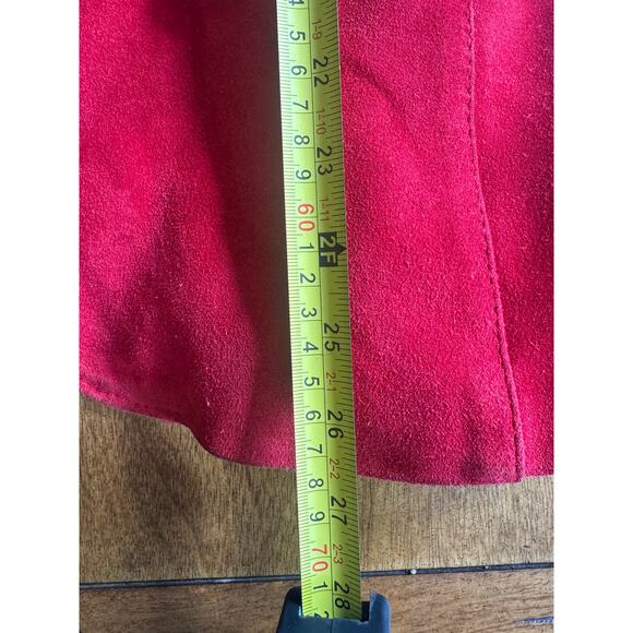 Vintage Split End Ltd Red Suede Blazer Jacket Size 14 - Picture 12 of 13